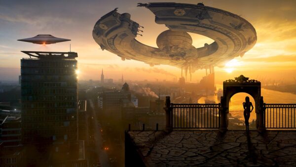 fantasy ufo city science fiction 2861815