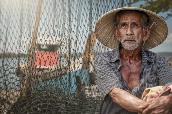 fisherman old man net senior 5970480