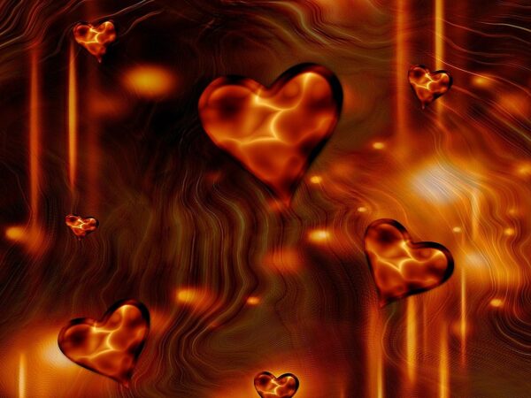 hearts love fractal abstract 69938