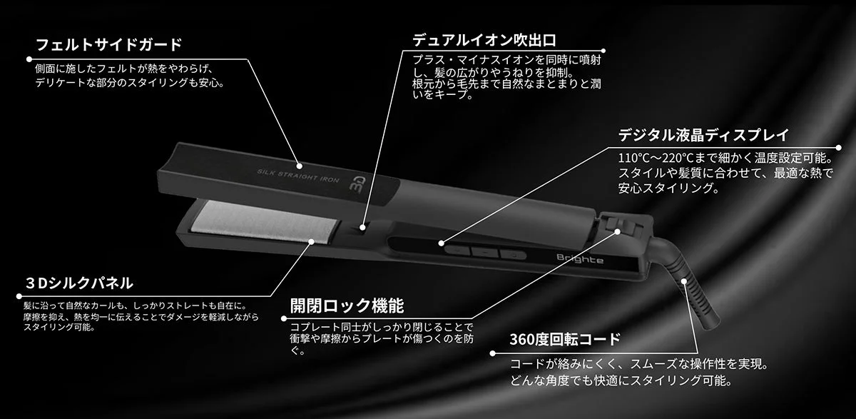 Caracter&iacute;sticas del producto "SILK STRAIGHT IRON 3D"
