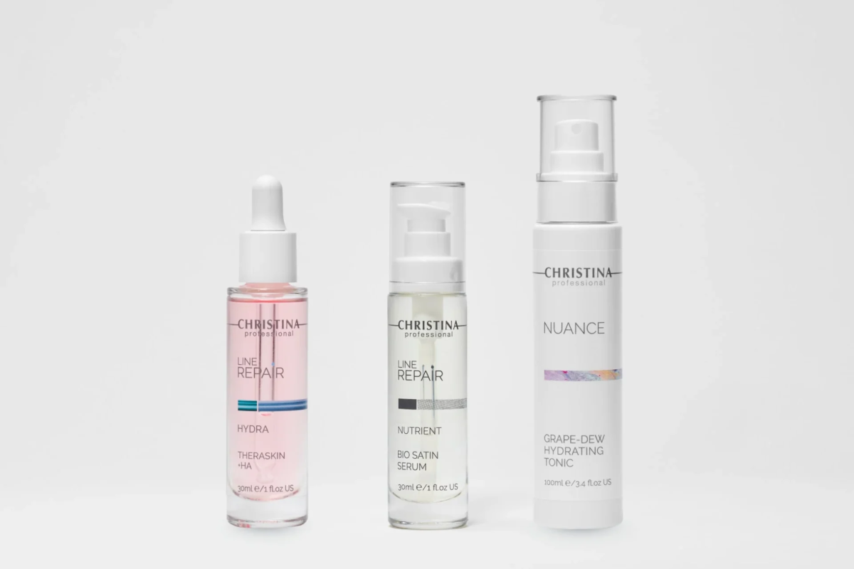 Productos Christina: Terraskin, Biosatin Serum, NUANCE Grape-Dew Hydrating Tonic