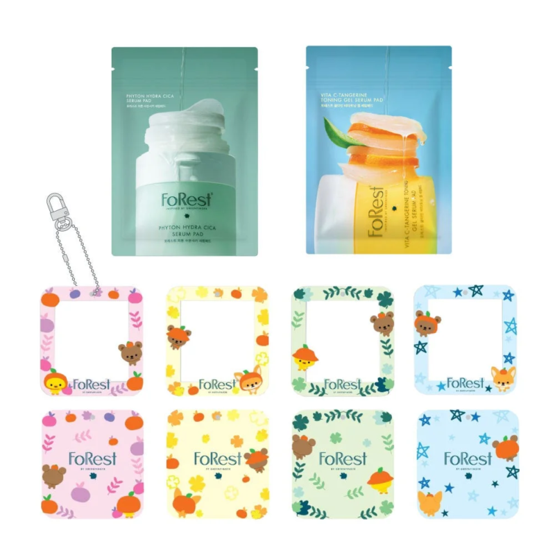 Serum Pads y llaveros con marco