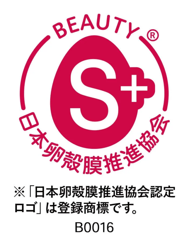 Logo de la Asociación Japonesa para la Promoción de la Membrana de Cáscara de Huevo S+