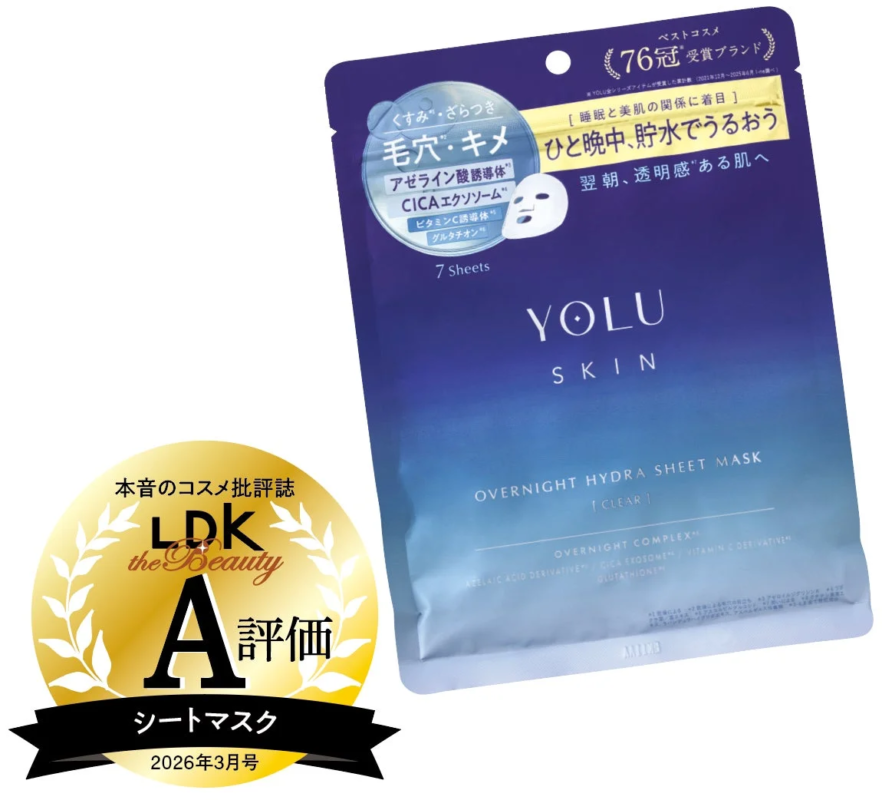 YOLU Skin Overnight Hydra Sheet Mask Clear