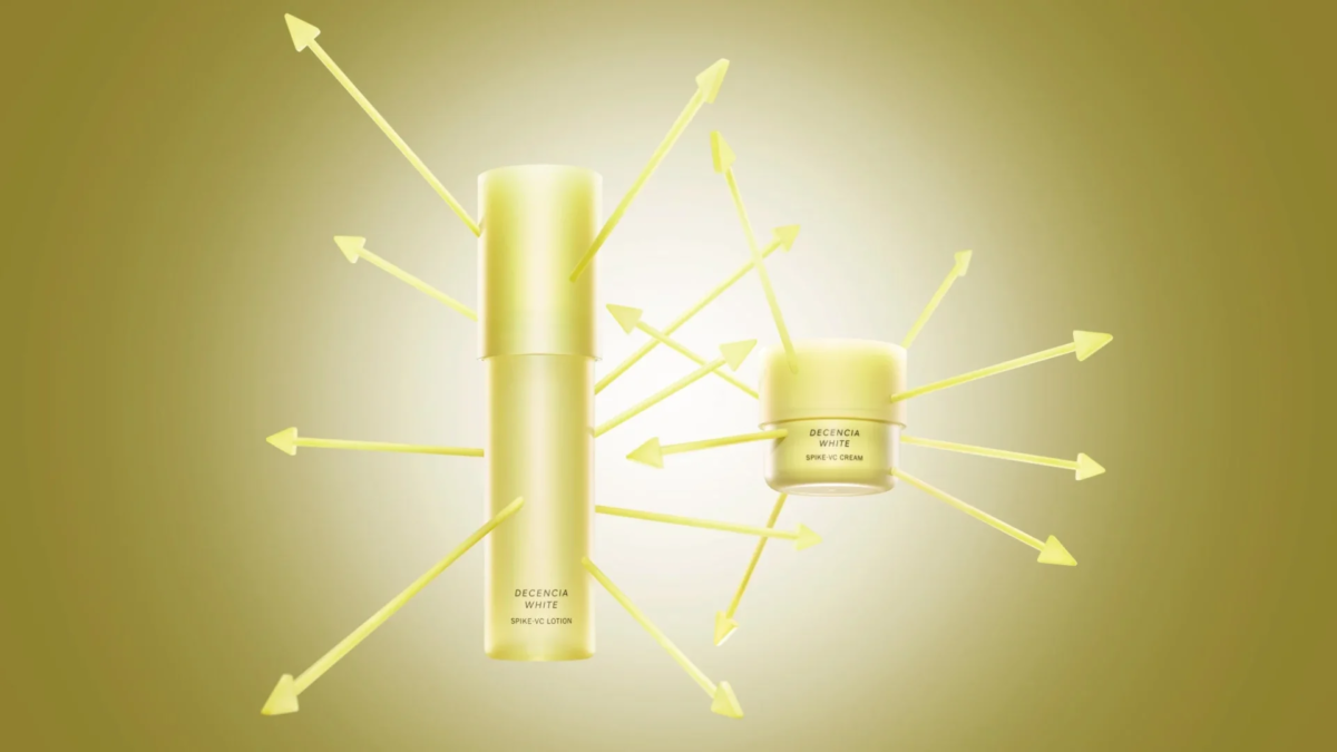 DECENCIA WHITE Spike-VC Loci&oacute;n y Crema con flechas