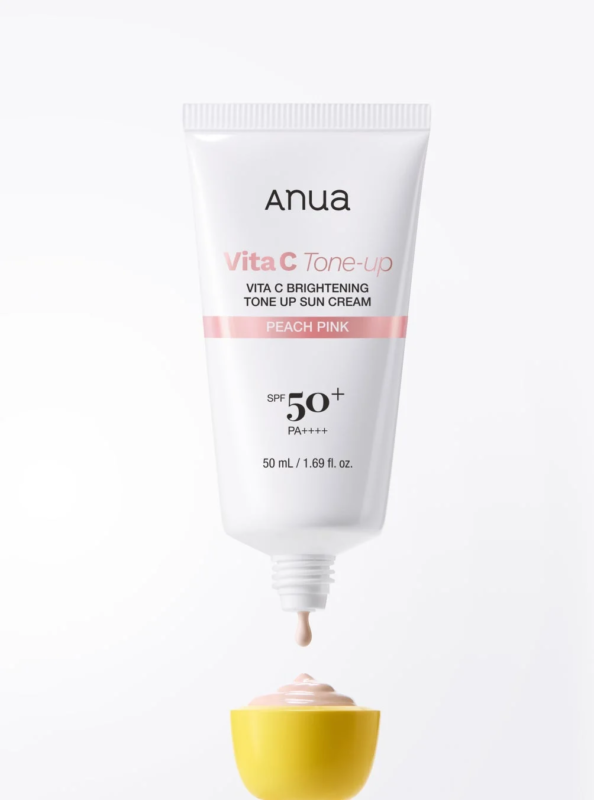 Vita C Tone-up Sun Cream en uso
