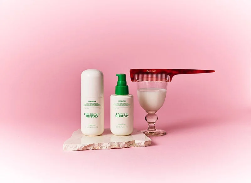 Frascos de Hair Oil Milk con peine y vaso