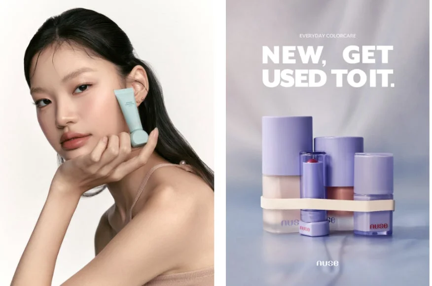 Productos de nuse con el eslogan "EVERYDAY COLORCARE NEW, GET USED TO IT."