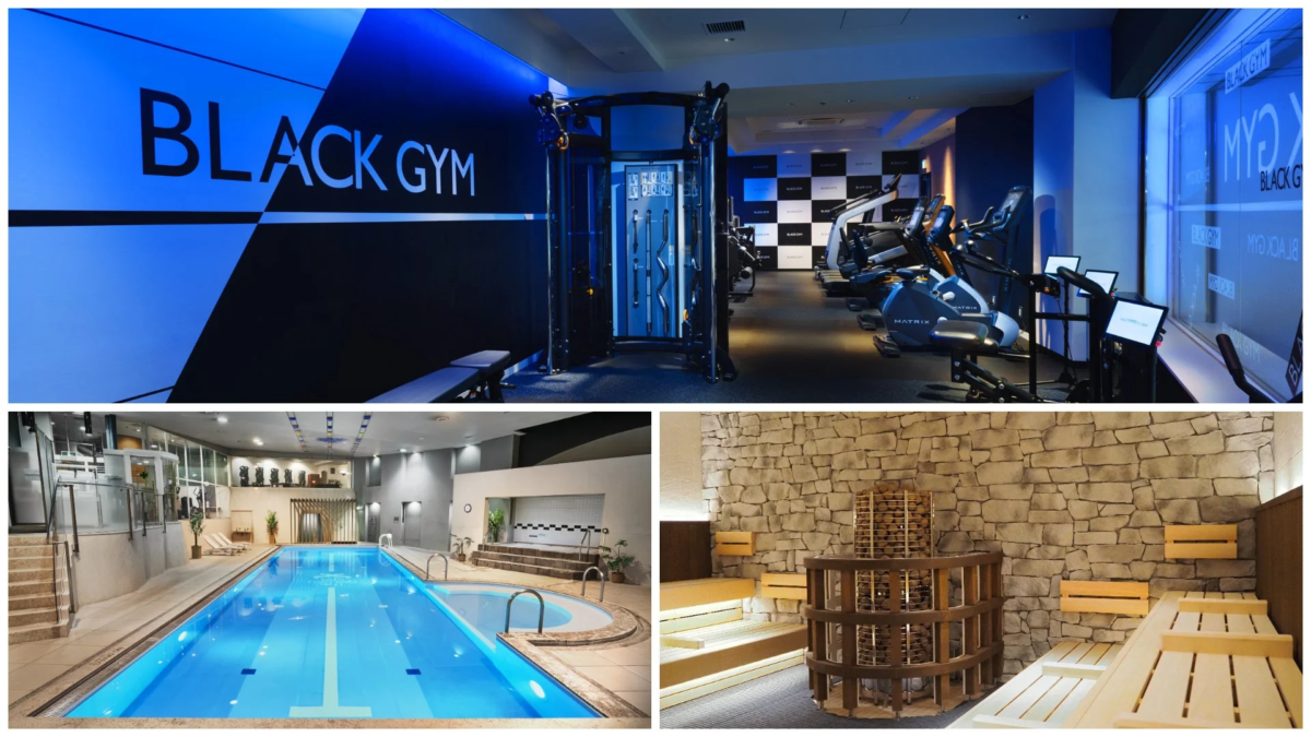 Gimnasio, piscina y sauna del Golden Spa New Otani