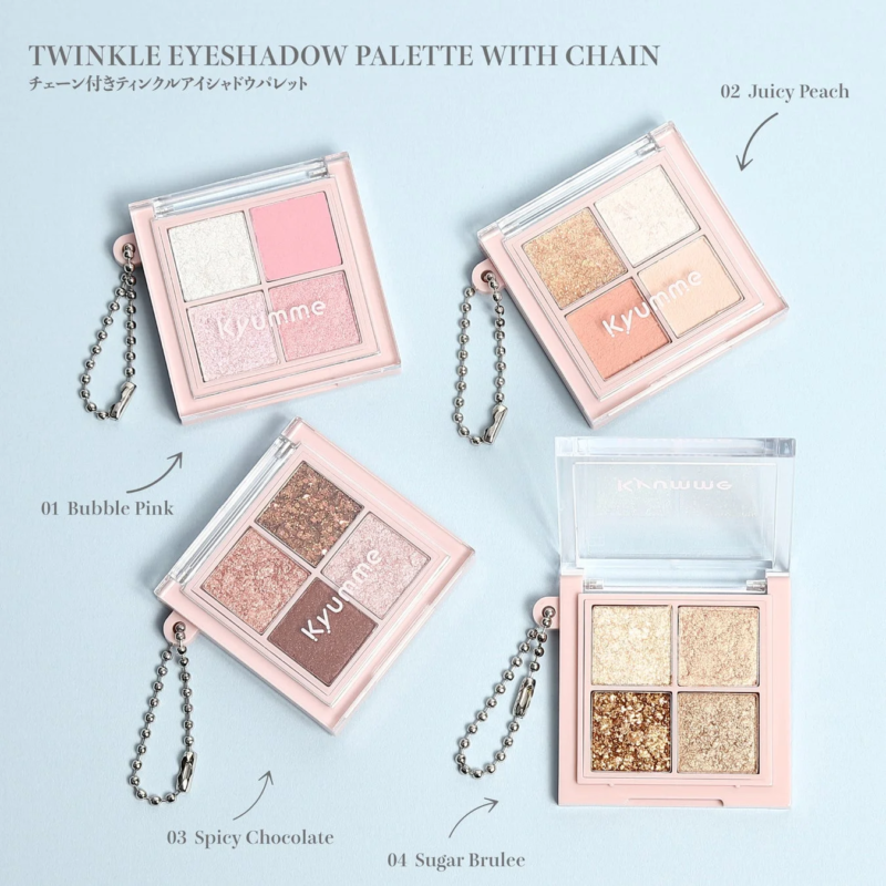 Paleta de sombras de ojos con cadena