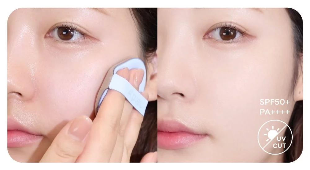 Aplicaci&oacute;n de protecci&oacute;n UV sobre el maquillaje