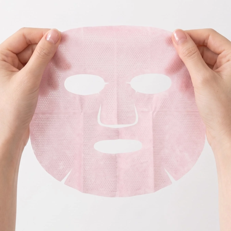 シートマスクを持つ手