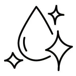 Icono de una gota de agua con brillo