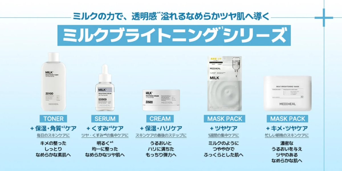 MEDIHEAL Milk Brightening Series