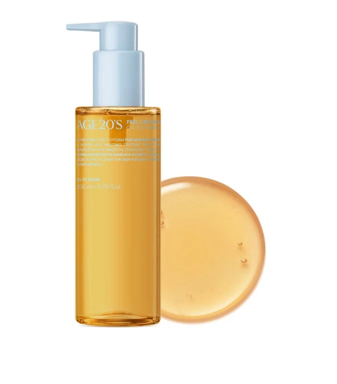 Botella de Honey Oil to Foam y textura