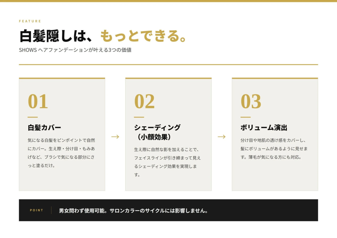 Caracter&iacute;sticas de SHOWS Hair Foundation