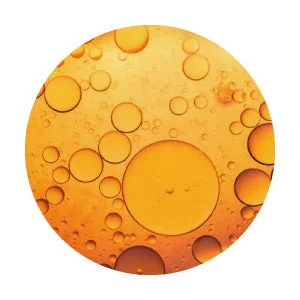 Gotas de aceite en l&iacute;quido naranja