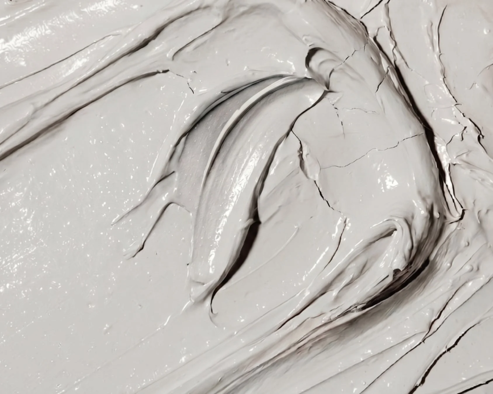 Primer plano de la textura de la mascarilla de arcilla