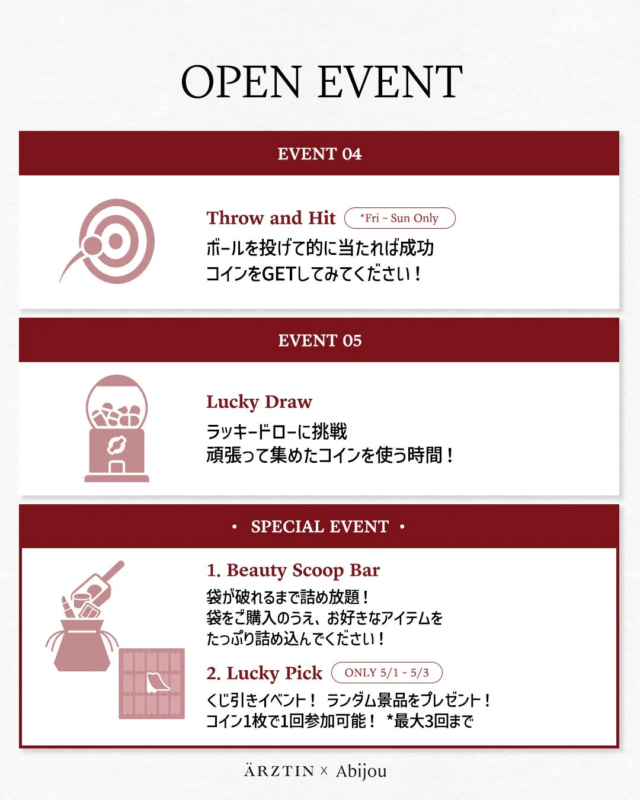 M&aacute;s actividades del pop-up de ARZTIN y Abijou