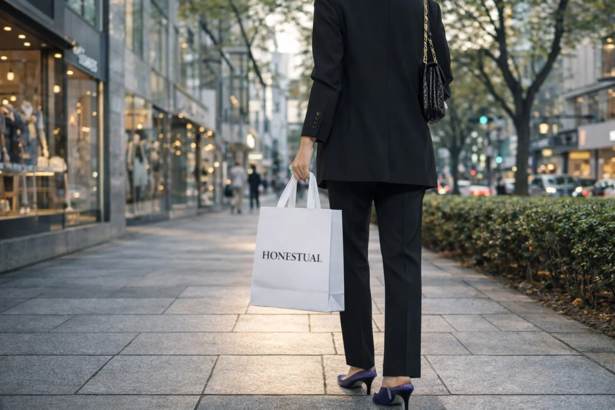 Mujer con bolsa HONESTUAL