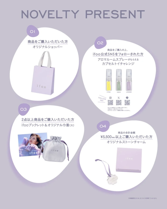 Imagen de los regalos especiales por compra en la tienda pop-up de ifoo.