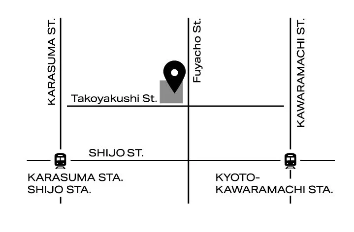 Mapa de acceso a CHEF de BEAUT&Eacute; kyoto