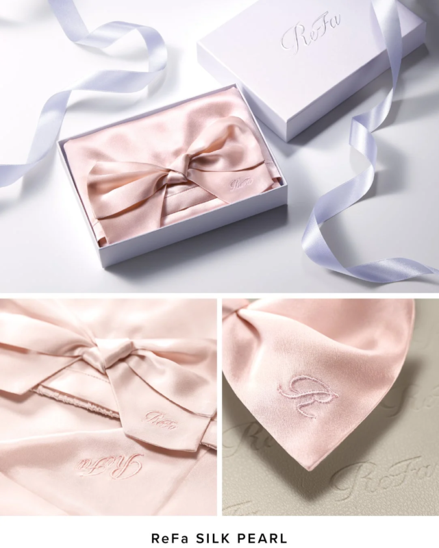 Caja de regalo de ReFa SILK PEARL LINE con gorro de noche