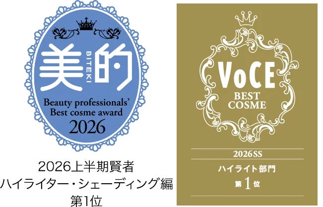 Logos de premios para el iluminador NARS