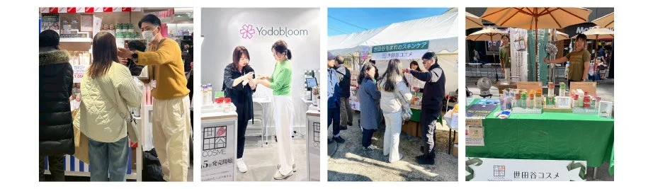 Empleados de Setagaya Cosme interactuando con clientes