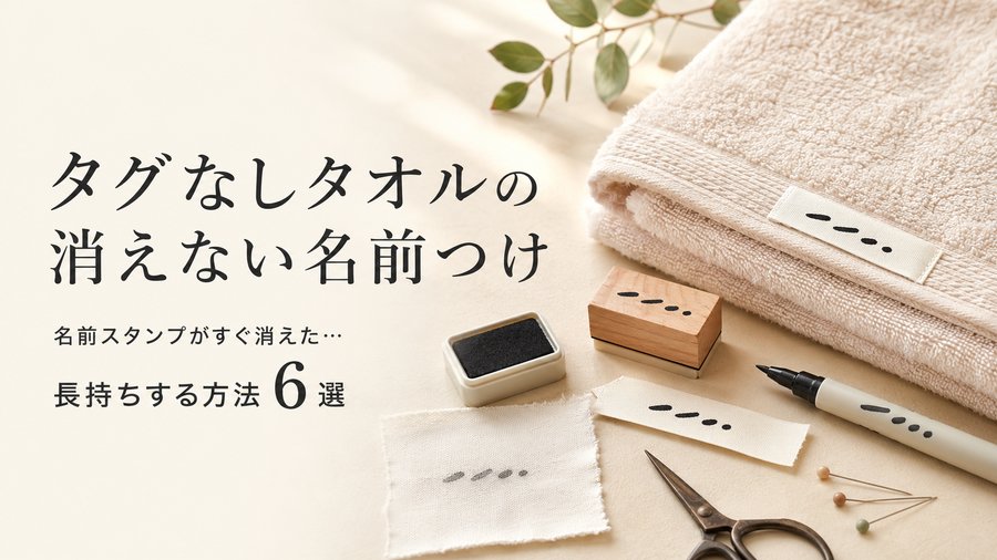 タグなしタオルに名前を書く方法のアイキャッチ画像
