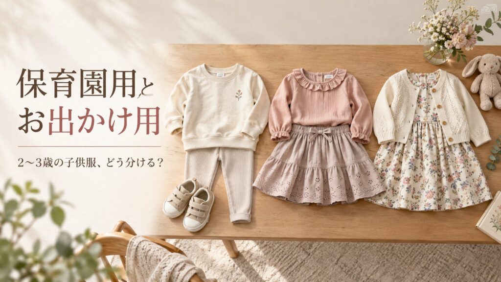 保育園用とお出かけ用 2〜3歳の子供服、どう分ける？