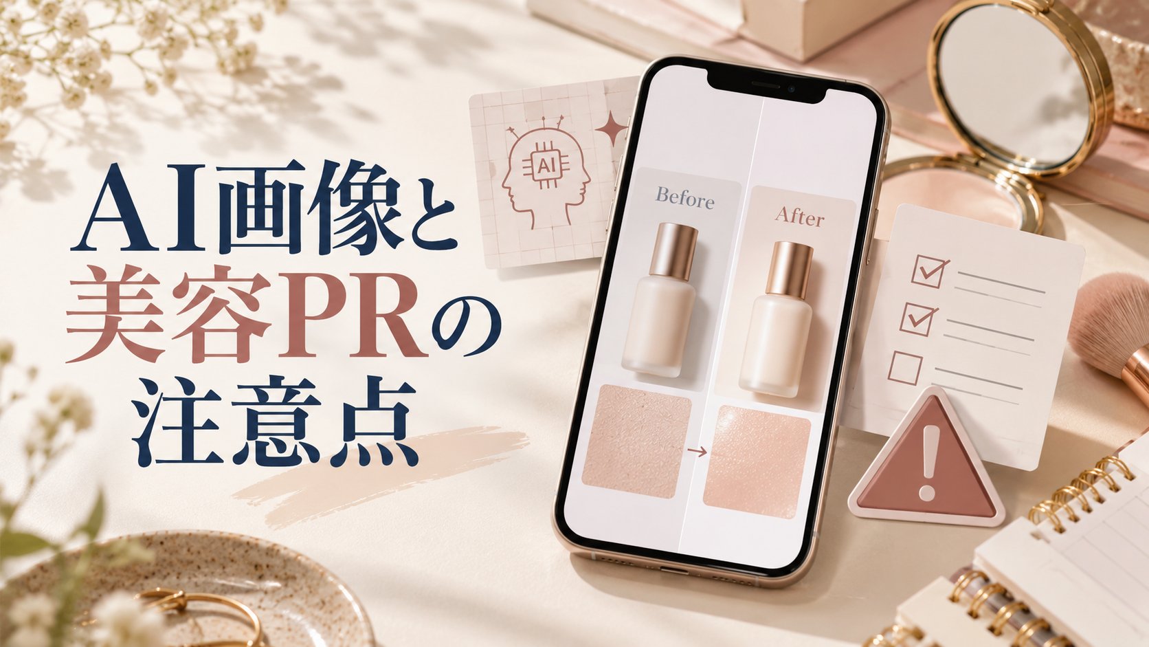 AI画像と美容PRの注意点のアイキャッチ