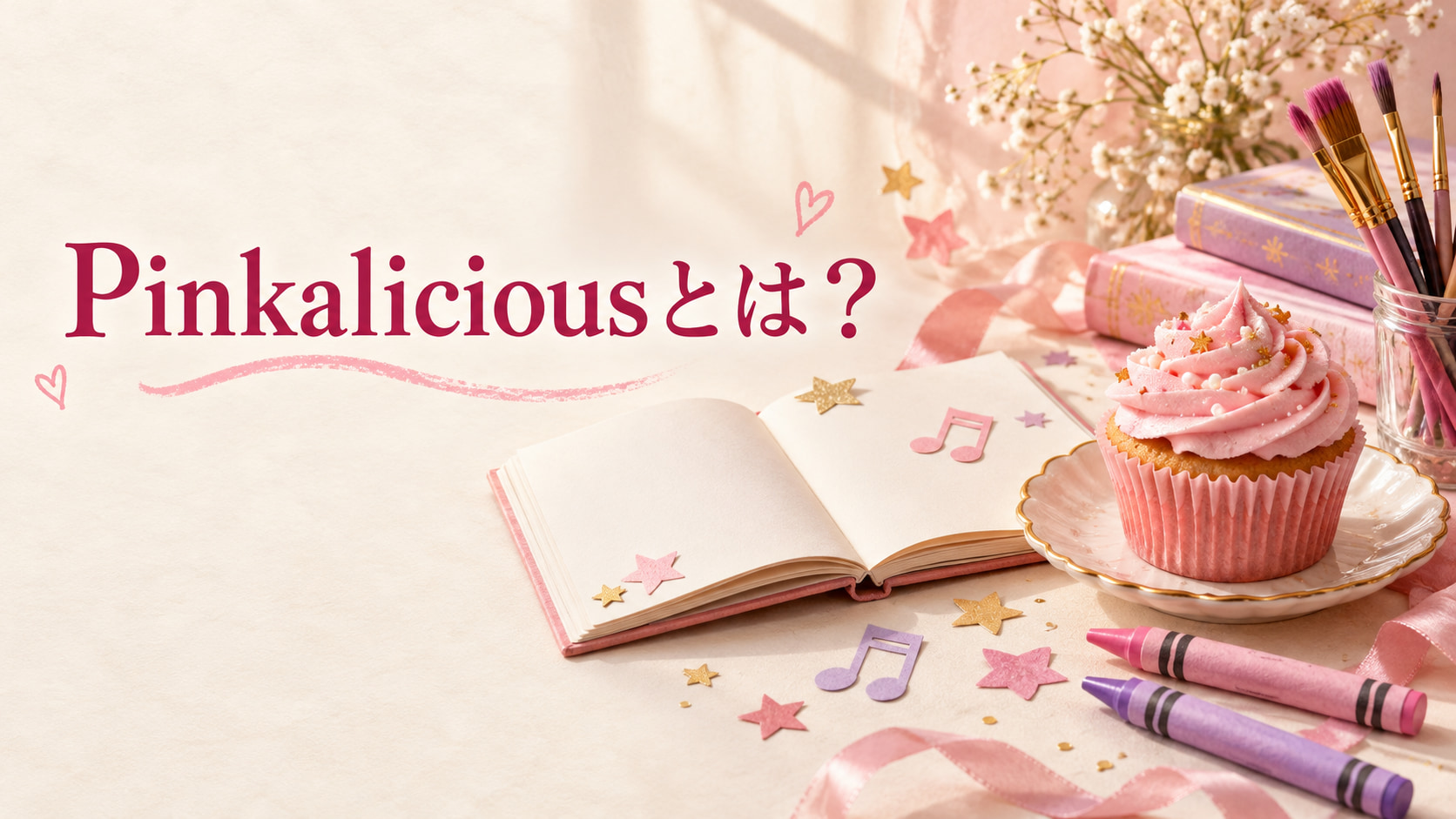 Pinkalicious（ピンカリシャス）｜ピンクのカップケーキと絵本のイメージ